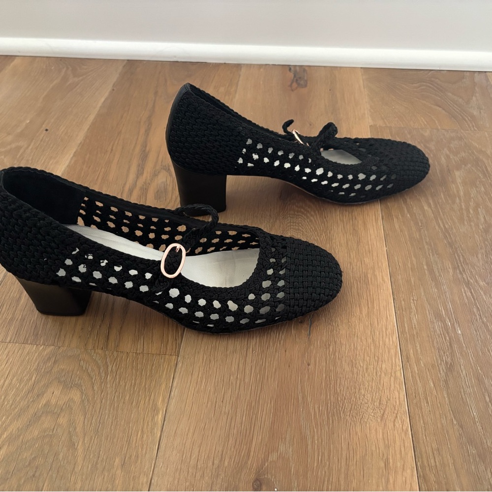 Repetto Black Crochet Mary Jane with Rose Gold Buckles - Picture 4 of 7